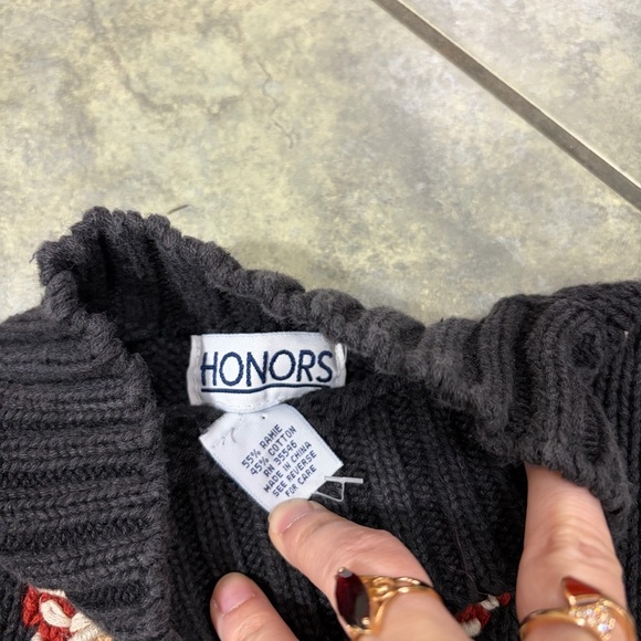 Vtg Halloween Pumpkin Harvest Embroidered Sweater M Grandma RARE Premimum Boho - Picture 3 of 8